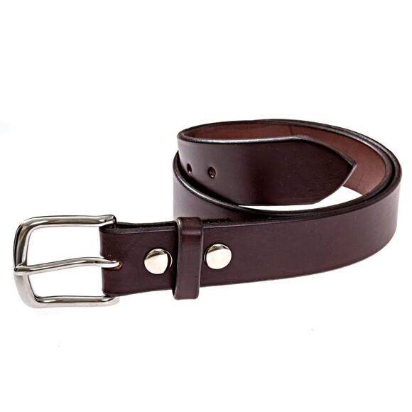 Amish Made FULL GRAIN 1.5" Men's Leather Belt, Dk Brown-Classic Durable Genuine - Picture 1 of 4
